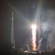 Russian Soyuz rocket lifting off from the Kourou space base, French Guiana, early Wednesday Dec.18, 2019.